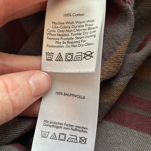 Eddie Bauer Men's Med Relaxed Fit Grunge Cozy Flannel Button Down Shirt Cowboy - Picture 6 of 10